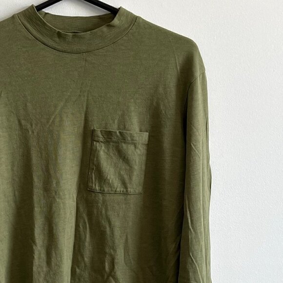 Madewell Relaxed Fit Olive Green Long Sleeve with Pocket - XXS - Picture 4 of 5